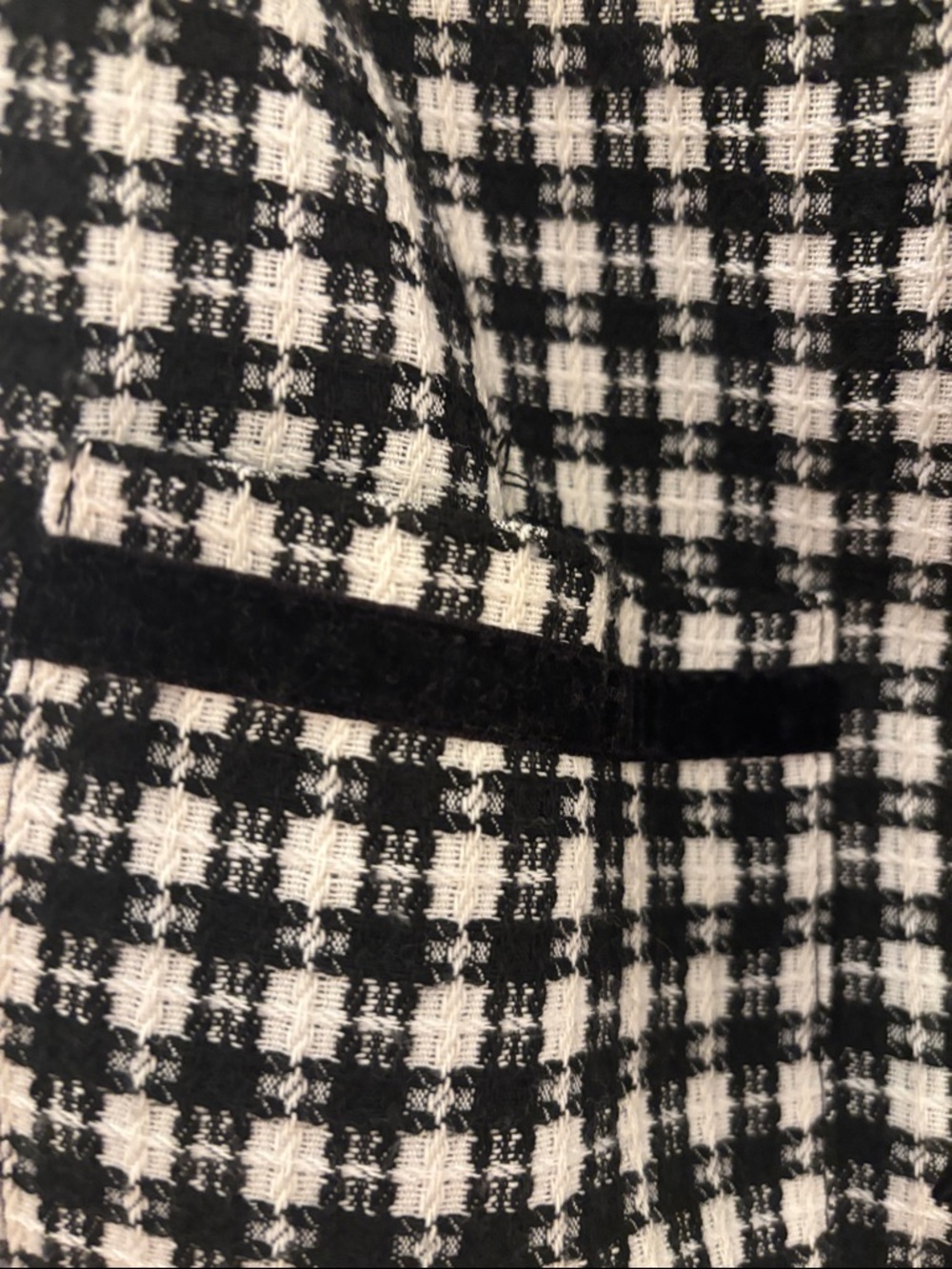 New Avec Les Filles Black and White Tweed Cropped Jacket - Picture 7 of 10